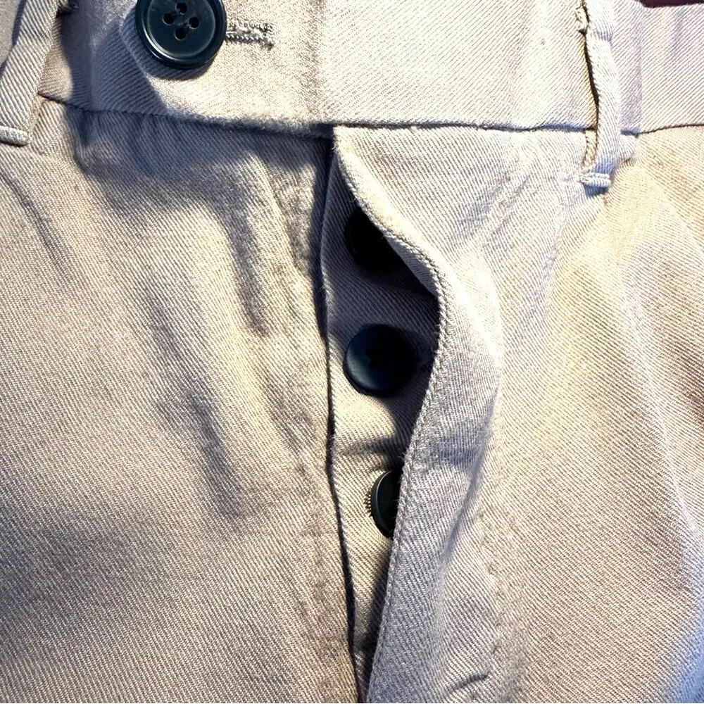 All Saints Mens Pants Tan Trouser Hidden Buttonfly Wool Blend Slacks Size 28 Tan